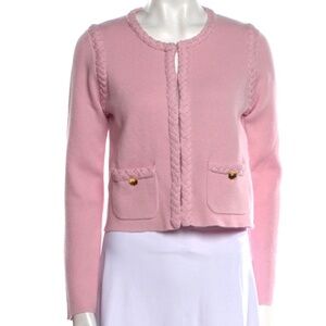 The Cashmere Project 100%Cashmere Pink Pearl Lady Jacket Cardigan Sweater Luxury